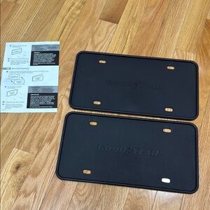 2 Black Good Year License Plate Frames NWT